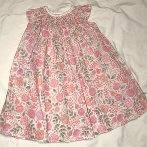 Feather Baby smocked floral dress with bloomers sz 3-6 months EUC